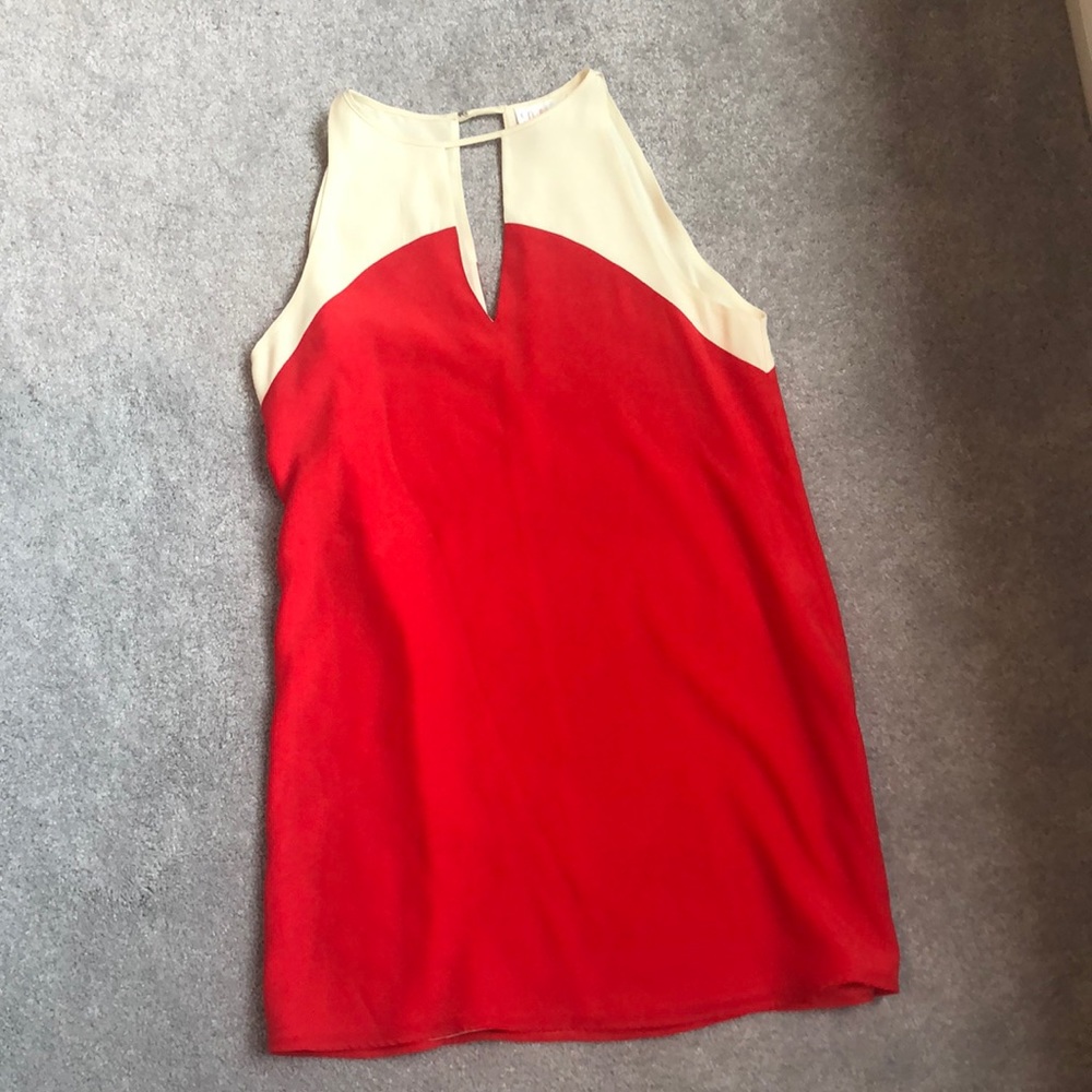 Red and tan dress
